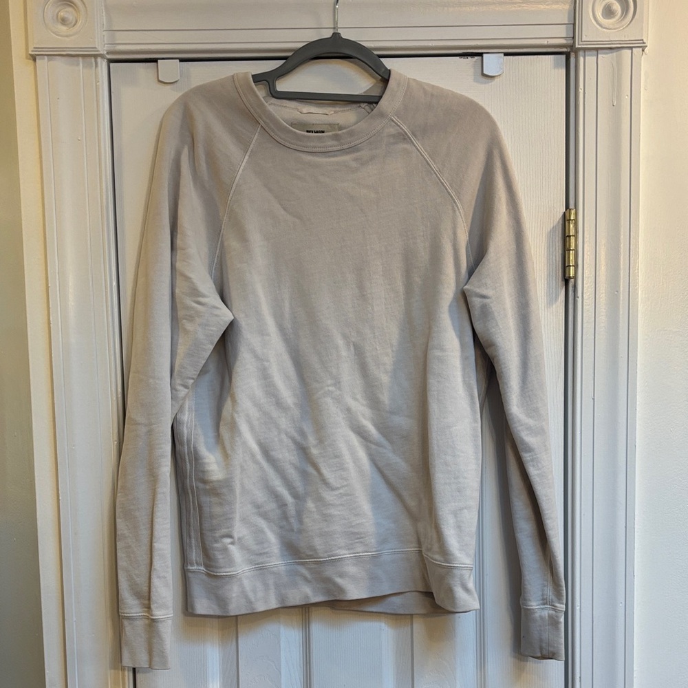 Buck Mason Men's Crewneck Sweatshirt in Light Beige